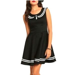 Hellbunny black sailor dress NWT